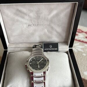 Silver and Black Men's Watch